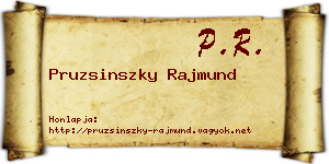 Pruzsinszky Rajmund névjegykártya